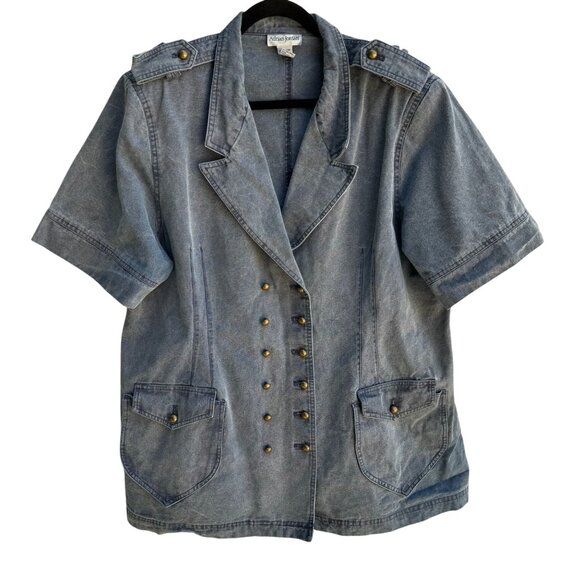 Adrian Jordan Jackets & Blazers - Adrian Jordan Denim Double Breasted Buttons & Pockets Military Blazer Jacket 22